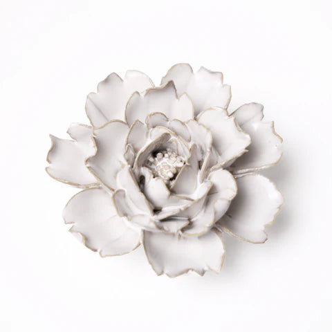 Ceramic Flower Wall Art Ivory Rose