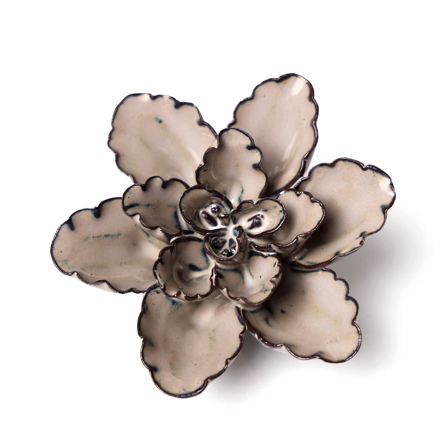 Ceramic Flower Wall Art Ecru