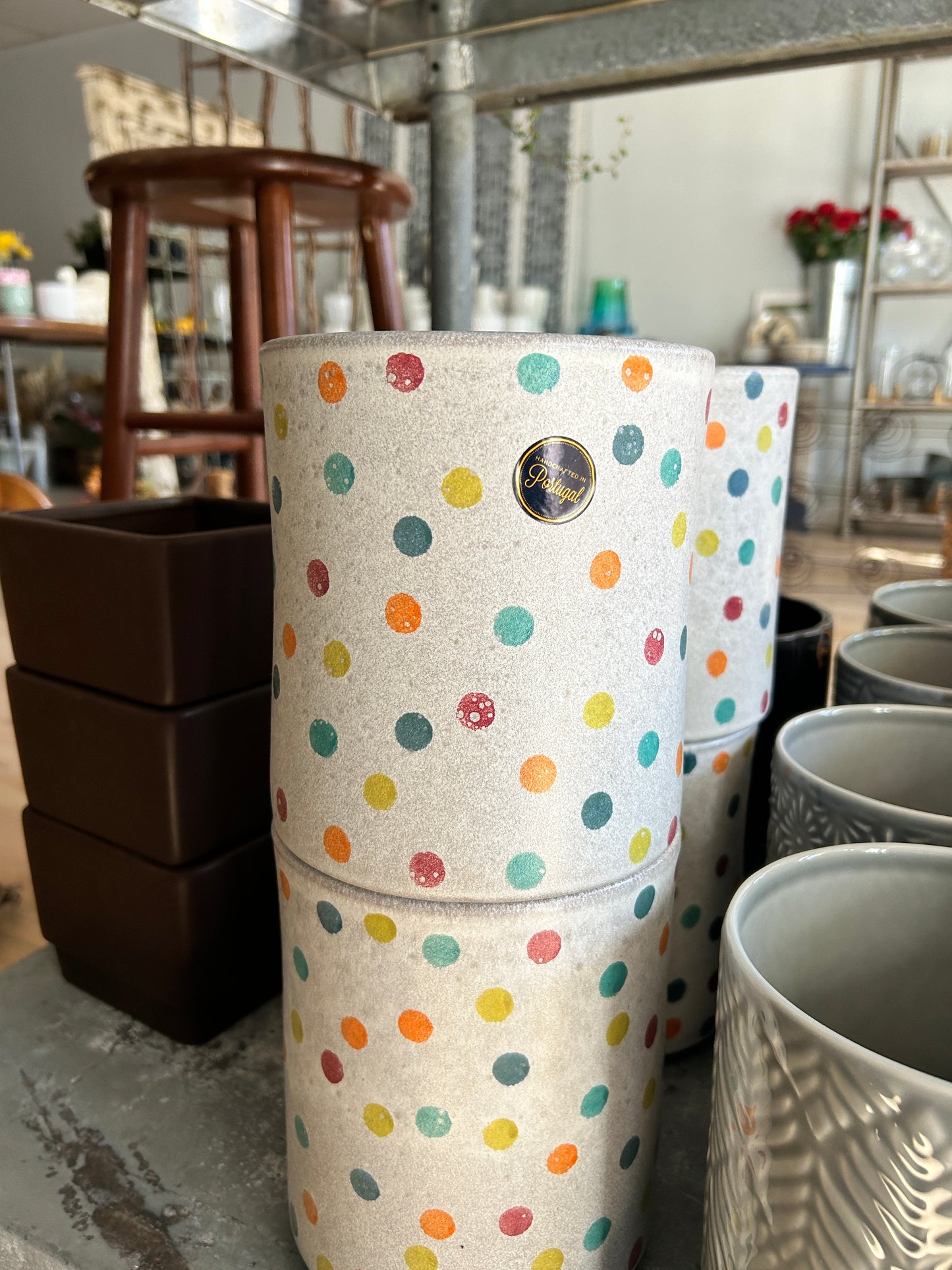 Colorful Polka Dot Planter