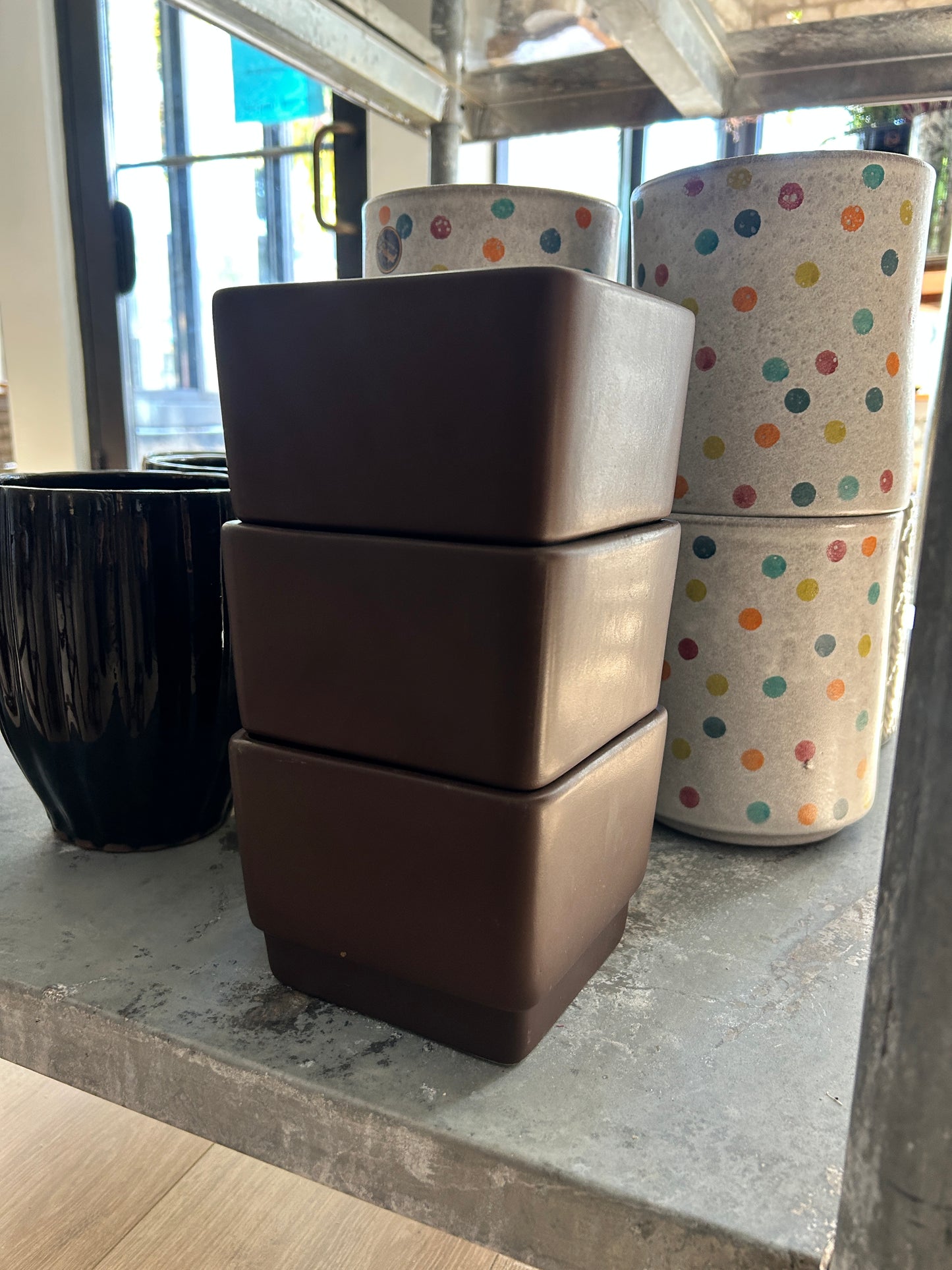 Brown Square Planter
