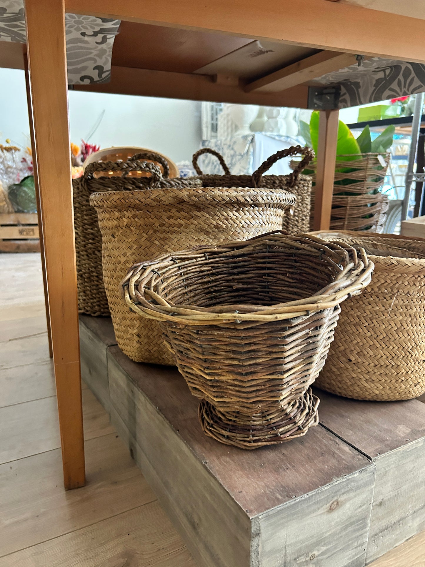 Vase Shaped Wooden Basket