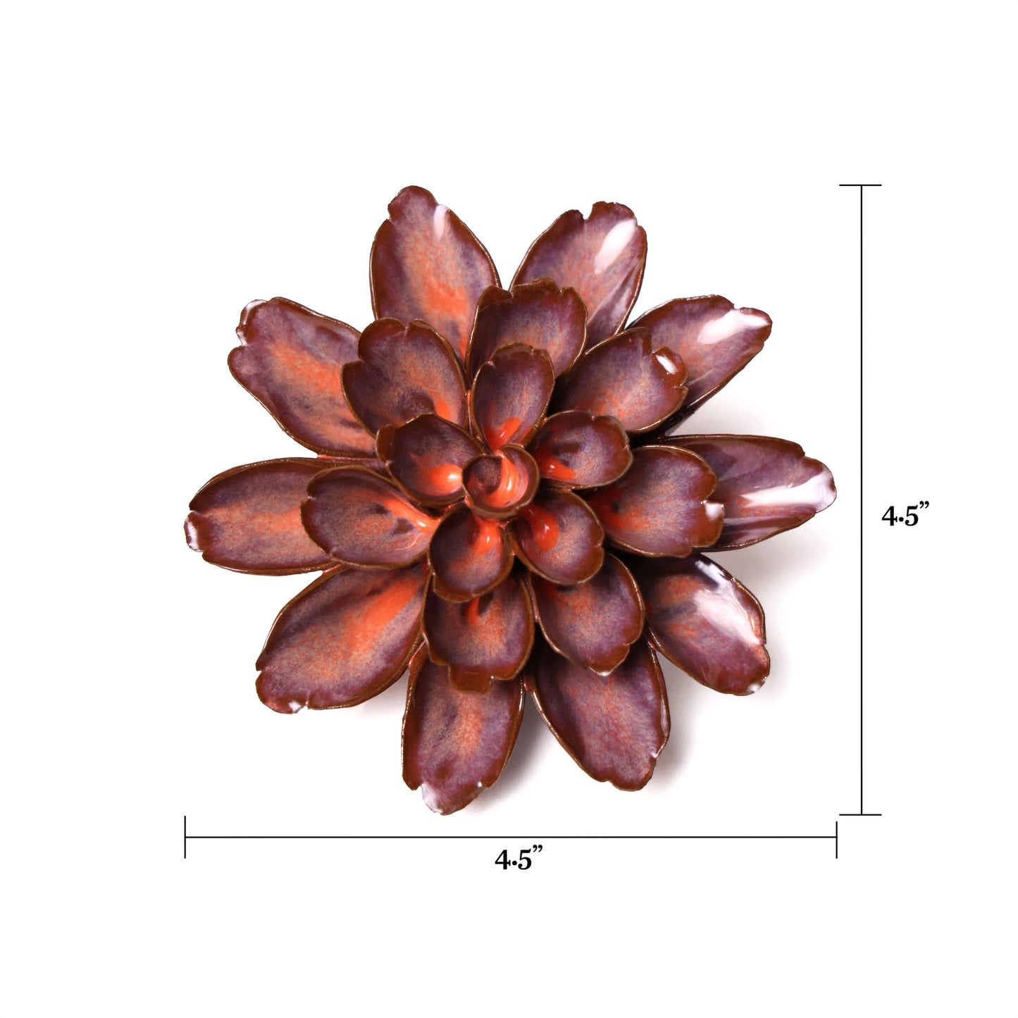 Ceramic Flower Wall Art Small Flower Rust
