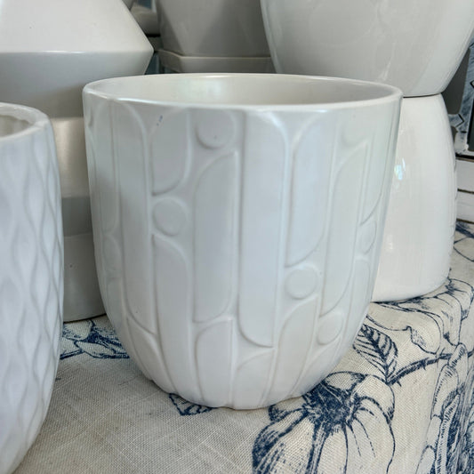 Modern Pattern White Planter