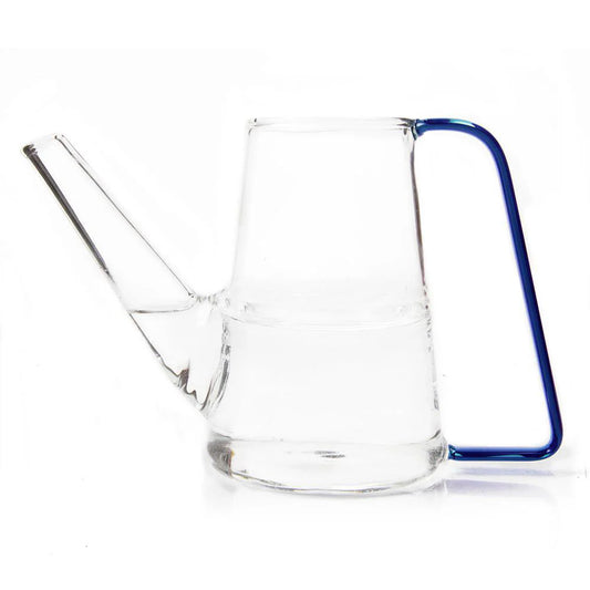 Sprocket Glass Modern Watering Vessel Blue